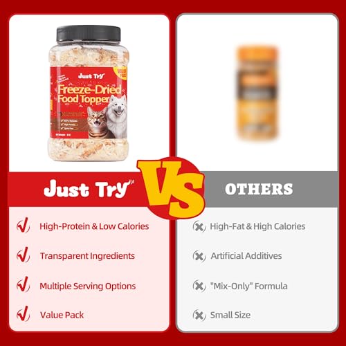 Image of Just Try Freeze Dried Krill Food Toppers for Dogs & Cats, 8 oz