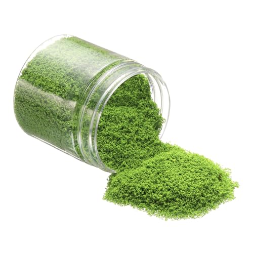 Image of CoCud Model Grass Terrain Powder, 185ml Capacity, Fake Miniature Flower Grass Tree Sponge Light Green - (Applications: DIY Dollhouse Fairy Garden Model Railway Landscape)