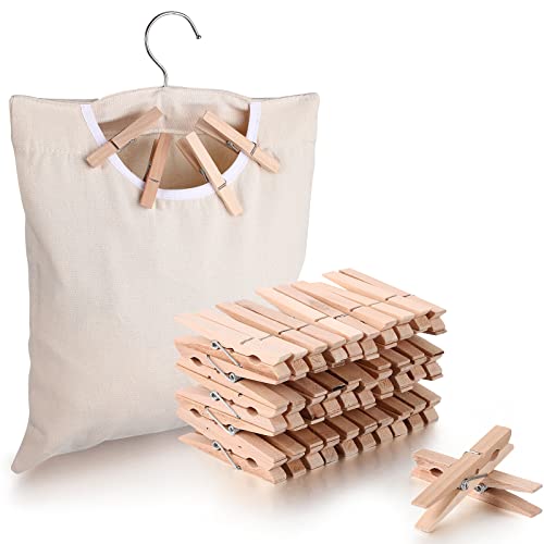 Sac de pinces à linge en bois durable et toile premium - 2
