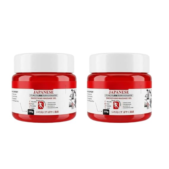 Japanese Red Massage Gel for Joint & Muscle Pain Relief 100g | Fast Acting Deep Penetration Herbal Gel for Back, Neck, Shoulder, Knee & Arthritis Relief | Soothing Massage Gel for Men & Women (PACK OF 2)-image-22