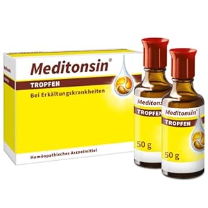 Meditonsin Tropfen 2 x 50 g bei ersten Anzeichen einer Erkältung – Husten & Schnupfen – natürliches Arzneimittel – für…