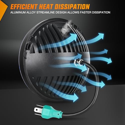 Image of Nilight 2PCS 7 Inch LED Headlights High Low Beam Round Headlamp for 2007 2008 2009 2010 2011 2012 2013 2014 2015 2016 2017 JK JKU 1997-2006 Wrangler TJ 2 Door