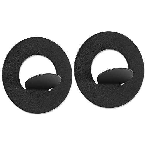 trand Wandhaken groß Ø 78 mm 2er-Set selbstklebend Handtuchhaken Garderobenhaken in skandinavischem Design, ohne Bohren - schwarz/black (matt) Cover