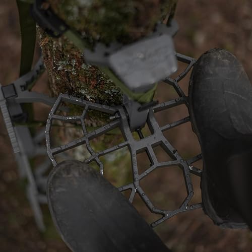 XOP Edge Aluminum Tree Saddle Platform - Adjustable Saddle Hunting Platform - Tree Saddle Hunting System,XOP Green/Grey