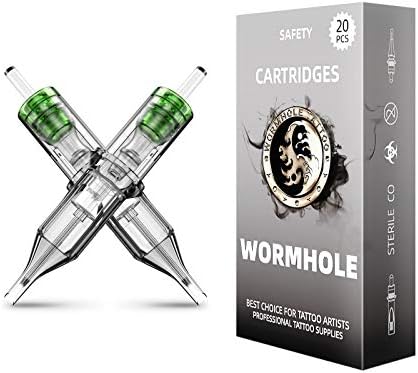 Wormhole Tattoo Cartridge Needles 20PCS 5RS Tattoo Cartridges Disposable Tattoo Needle Cartridge Tattoo Needles Cartridge Needles Round Shader for Tattoo Pen Tattoo Machine Tattoo Supplies 1005RS