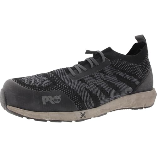 Image of Timberland PRO Radius Knit Composite Safety Toe Work Shoes - Rubber Outsoles - Moisture Absorbent - Breathable Black /Grey 10.5 D - Medium