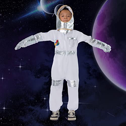 Astronaut Costume For Kids Space Pilot Jumpsuit With Helmet And Gloves (5-6Years) #TOP1
