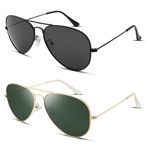 Hycredi Aviator Polarized Classic Sunglasses for Men Women Driving UV400 Protection Shades