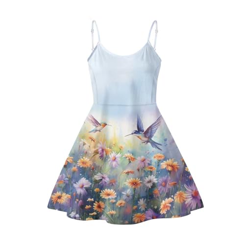 Image of Biyejit Women Casual Loose Dress Strap Long Summer Beach Swing Dress