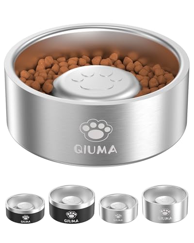 Slow Feeder Dog Bowls Stainless Steel, Food-Grade 304 Dog Slow Feeder Bowl 2 Cups Capacity, Heavy Duty Double-Layer with Non-Slip Base, Pet Puzzle Bowl for Small & Medium Dogs (Silver) - image 8