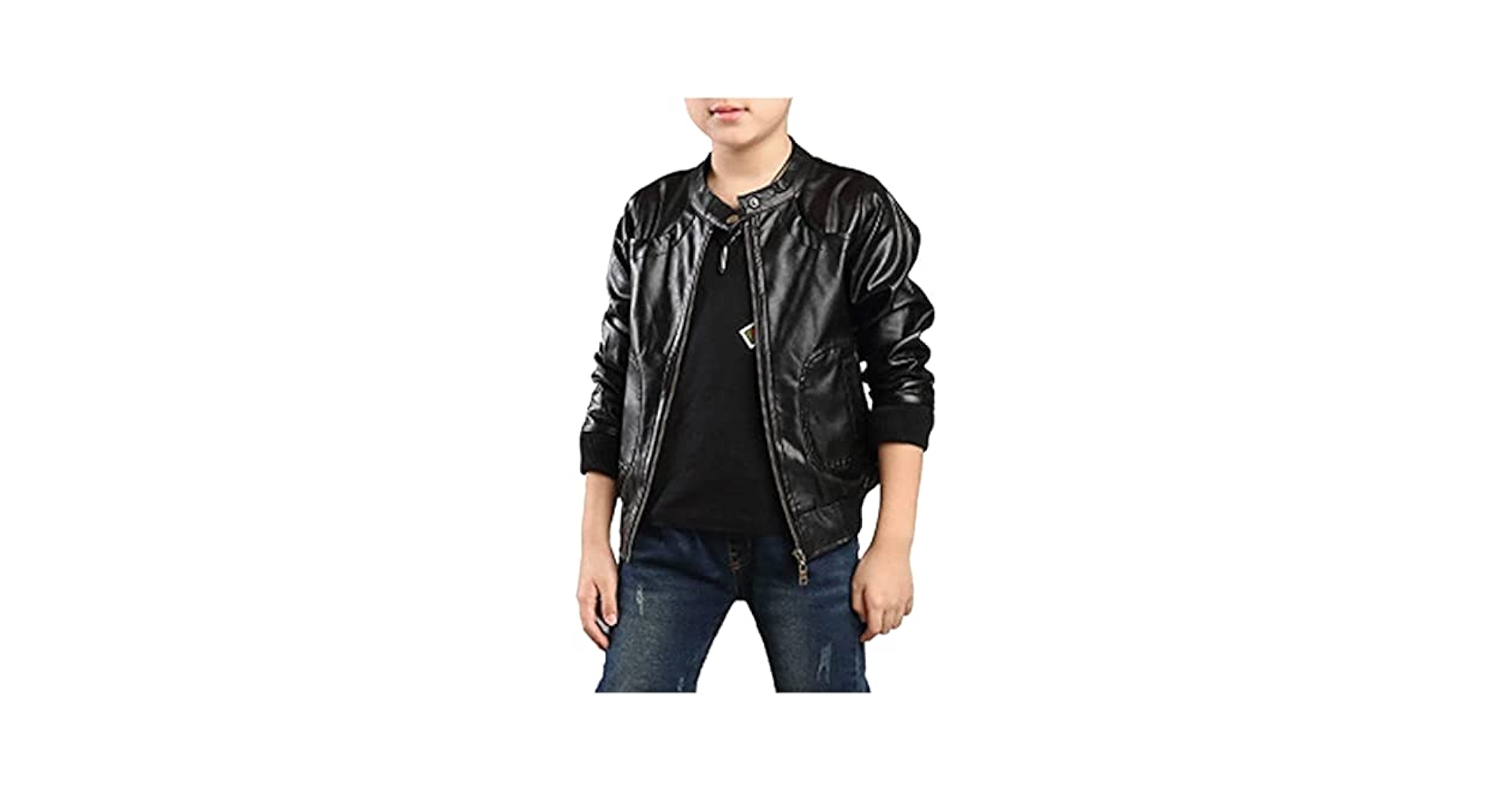 ジャケット・アウター student Fake Leather Zip Jacket student apathy leather collar fake down jacket – YZ