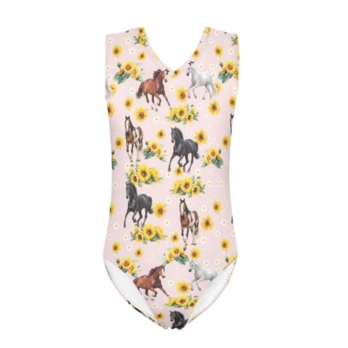 Image of Swimsuits for Girls 3-14 Summer Kids Bathing Suits Gymnastics Leotards One Piece Swimwear