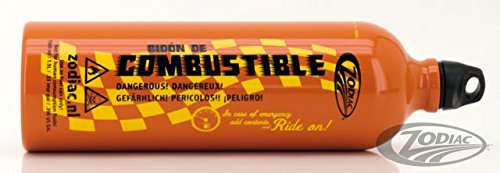 Zodiac Metallflasche, Benzinkanister, Reserve-Tank, 1,5 l, Motorrad Custom