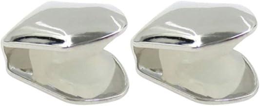 Artibetter 2pcs argent crocs à une dent casquette pour dents hip hop dents plaine solide limaces bling