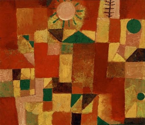 Cuadro abstracto Sole d'oro di Paul Klee, pintura decorativa para salón de 60x90cm