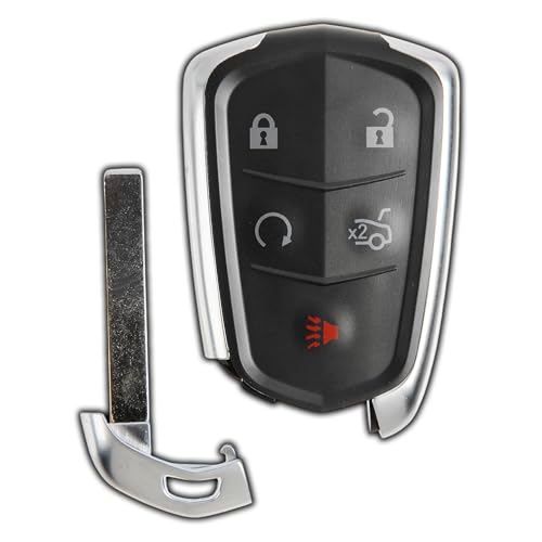 Discount Keyless Key Fob Remote for 2014 2015 2016 2017 2018 2019 Cadillac 5-Button Smart Key - 13580811 HYQ2AB - Professional Programming Required