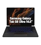 Dexnor Keyboard Case for Samsung Galaxy Tab S8 Ultra 14.6 Inch - Magnetic Detachable Book Cover With Multi-Touch Trackpad, Backlit Keys, S Pen Holder, UK Layout - Black