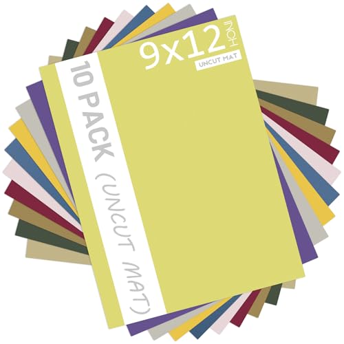 Mat Board Center 9x12 Mixed Color Mat Boards/Matboards - Uncut - 10 Pack