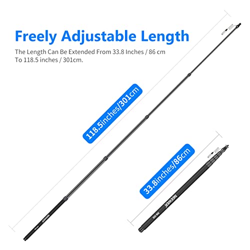 Neewer Nw-088 Handheld Microphone Boom Arm With Built-In Xlr Cable, 5-Section Extendable Aluminum Mic Arm With Foam Grips And Twist Locks For Zoom Microphones, 2.82Ft-9.88Ft Adjustable Length #TOP3