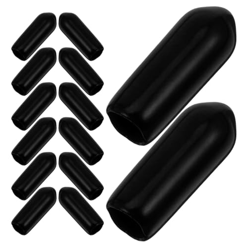 Anneome 200 Pcs Black 5mm Pegboard Hook Thread Protector Caps Rubber Bolt End Caps for Industrial Hardware Storage and Furniture Assembly