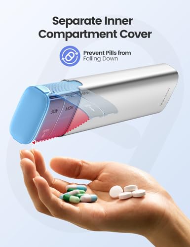 Vaydeer Organizador de comprimidos semanal de 7 dias (suporta 2 vezes por dia), estojo de comprimido