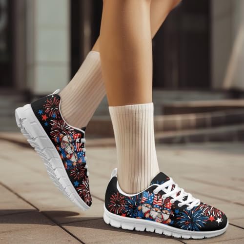 Image of GIFTPUZZ Mens Lace Up Athletic Trainers Running Sneakers Wedge Breathable Gym Lightweight Sports Tennis Shoes