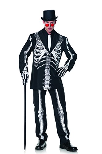 Underwraps Men's Plus-Size Bone Daddy Skeleton Suit Costume, Black & White, XX-Large