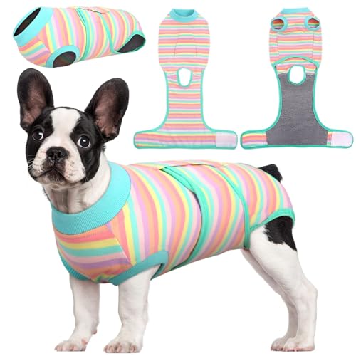 Kuoser Recovery Suit for Dogs Cats After Surgery, Professional Pet Recovery Shirt Dog Abdominal Wounds Bandages, Substitute E-Collar & Cone,Prevent Licking Dog Onesies Pet Surgery Recovery S