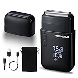 Electric Foil Shavers for Men, Electric Razor for Men Face - 2 Floating Blades, IPX7 Waterproof, 3 Adjustable Gears, LCD Display, Type-C Rechargeable,Wet/Dry Foil Shaver for Travel & Home, Matte Black