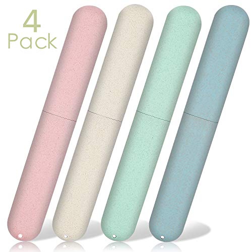 4 Pack Travel Toothbrush Case, Nexcurio Portable Breathable Toothbrush Holder For Travel/Camping/School/Home #TOP1