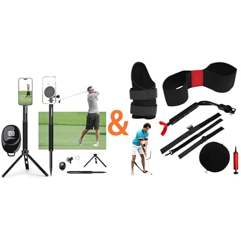 Golf Tripod Monopod Magnetic with Golf Swing Trainer Aid - Complete Golf Training Set for Beginners, Golf Swing Training Accessories - Premium Equipment for Swing Cover