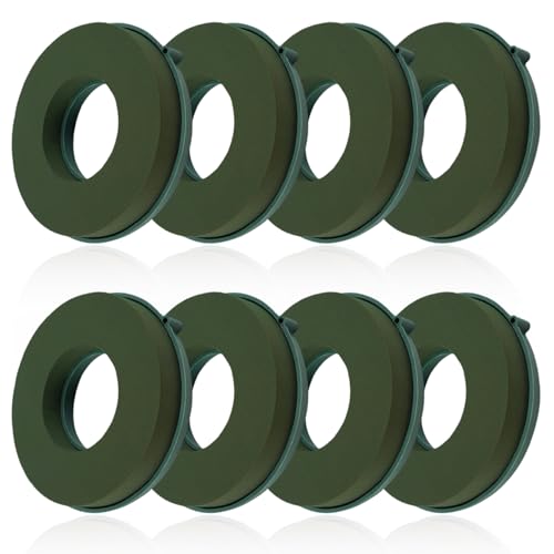 ZOFORTY 8PCS Floral Foam Rings 6 Inch Round Floral Wet Foam Ring Flower Arrangement Kit for Florist Wedding Foam Decoration, Green