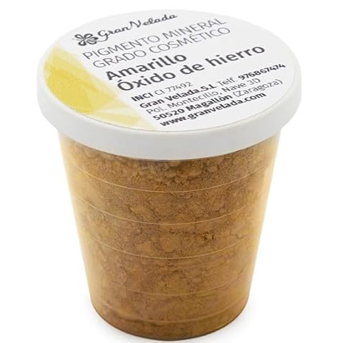 Pigmento Giallo Ossido di Ferro Cosmetico Minerale | Colorazione Cosmetici Naturalmente | Ideale per Trucco e Candela | 30cc