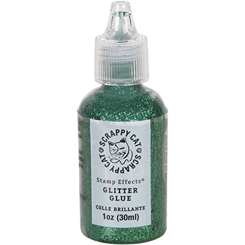 Colle pailletée verte Scrappy Cat 30ml pour dessin enfant et papeterie créative