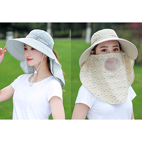 JDkilp Hombres Mujer Sombrero for El Sol Anti-Ultravioleta, Sombrero De ala Ancha Secado Rápido Respirable for Equitación, Camping, Senderismo (Color : Light Green and Beige, Size : XL) Cover