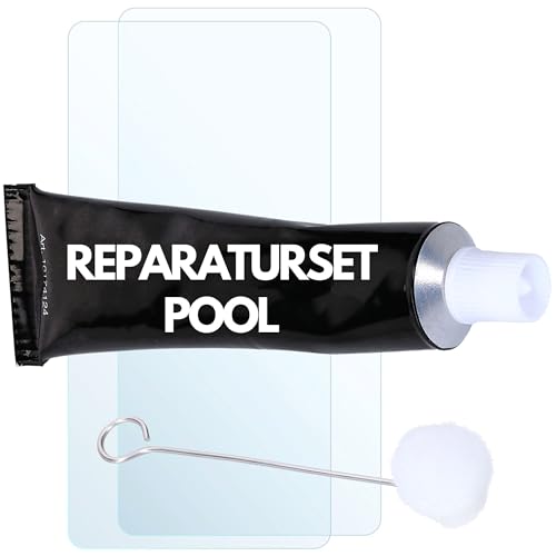 Amapool PVC-Pool Reparaturset Unterwasser 4-teilig I Unterwasserkleber I Unterwasserreparatur-Set I für trockene und nasse Flächen I Poolflicken Set I Swimmingpool Reparatur