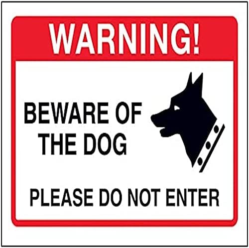 VSafety Beware Of The Dog, Please Do Not Enter Sign - 150mm x 100mm - 1mm Rigid Plastic