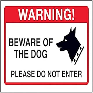VSafety Beware Of The Dog, Please Do Not Enter Sign - 150mm x 100mm - 1mm Rigid Plastic