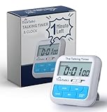 Talking Digital Timer & Clock | Voice Countdown Announcements Every Hour/10 Min/1 Min | Large LCD Display | Cooking, Kids/Adults, Workouts, Classroom & ADHD and ADD Time Management.