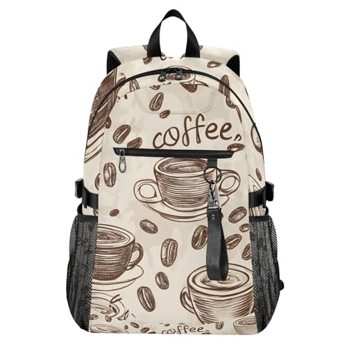 Sac à dos voyage marron imprimé café pour vos trajets urbains