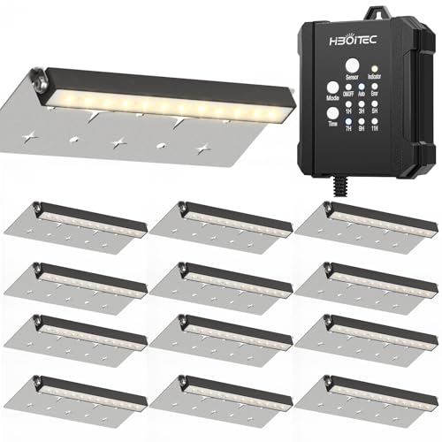 HIBOITEC Hardscape Lighting with 65W Transformer Low Voltage Step Lights 7 Inch LED Retaining Wall Lights IP67 Waterproof for Outdoor Patio Pathway Stairs Landscape Steps AC/DC 12-24V 2700K 12Pack