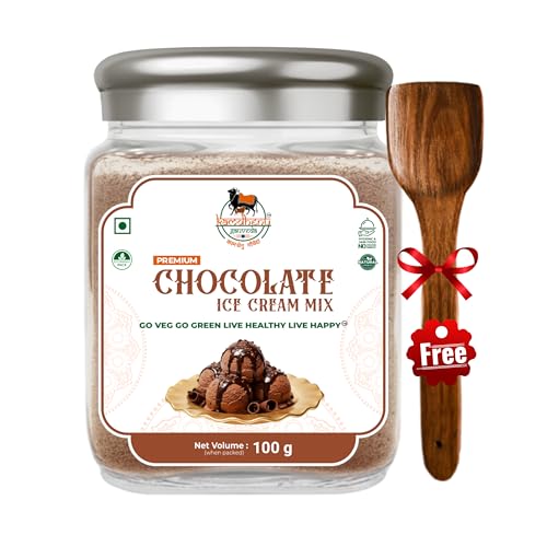 Image of Kamdhenu Gauveda Chocolate Ice Cream Mix Powder 150g - Instant Homemade Chocolate Ice Cream Premix | No Machine Needed | Eggless & 100% Vegetarian | Makes 500ml+ Soft Serve, Milkshake & Frozen Treat