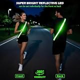 Hoeraonr Lauflicht Joggen mit Reflektoren Gürtel,LED Lauflampe Hochsichtbare Verstellbar Nacht Sicherheitslicht Laufgürtel für Joggen Laufen Running Fahrradfahren Hundewandern Outdoor Sports