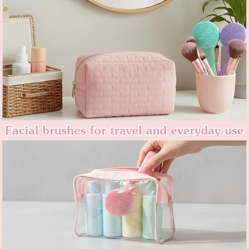 4 Pcs Silicone Face Brush Manual Facial Cleansing Brush, Soft Face Scrubber Waterproof Exfoliating Brushes, Silicone Cleaning Scrubber Exfoliator Cleanser for Women Blackheads Makeup Residues Removal