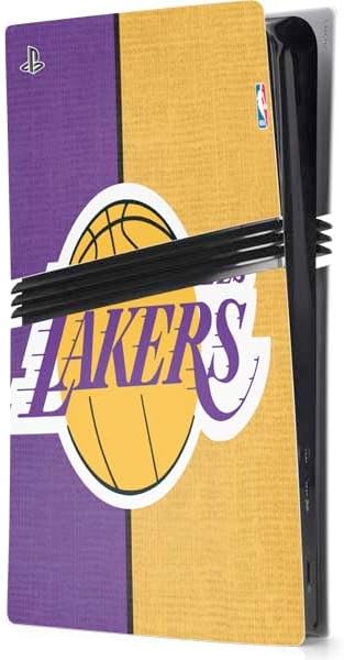 Skinit Decal Gaming Skin Compatible with PS5 Pro Console - Officially Licensed NBA Los Angeles Lakers Canvas Design