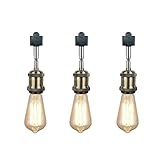 KAYYELAMP 3-Pack Retro Vintage Style Adjustable Titl Angle H-Type Track Head Lighting Bronze E26 Bas