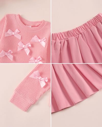 Image of Renotemy Toddler Girls Outfits Winter Little Girl Clothes Skirt Set 18M-6Y