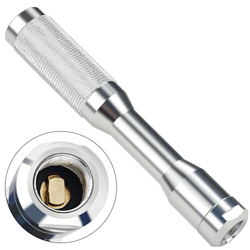 HOOTSUM Large Bore Lock-On Air Chuck with 1/4” NPT Female Thread, Straight Long-Reach for Tires with Large Bore and Super Large Bore Valves