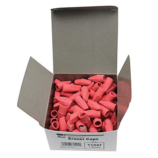 Charles Leonard Pencil Eraser Caps, Pink, 144/box (71541)