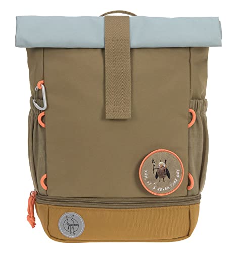 LÄSSIG Kindergartenrucksack Kinderrucksack Rolltop mit Brustgurt wasserabweisend, 11 Liter/Mini Rolltop Backpack Nature Olive